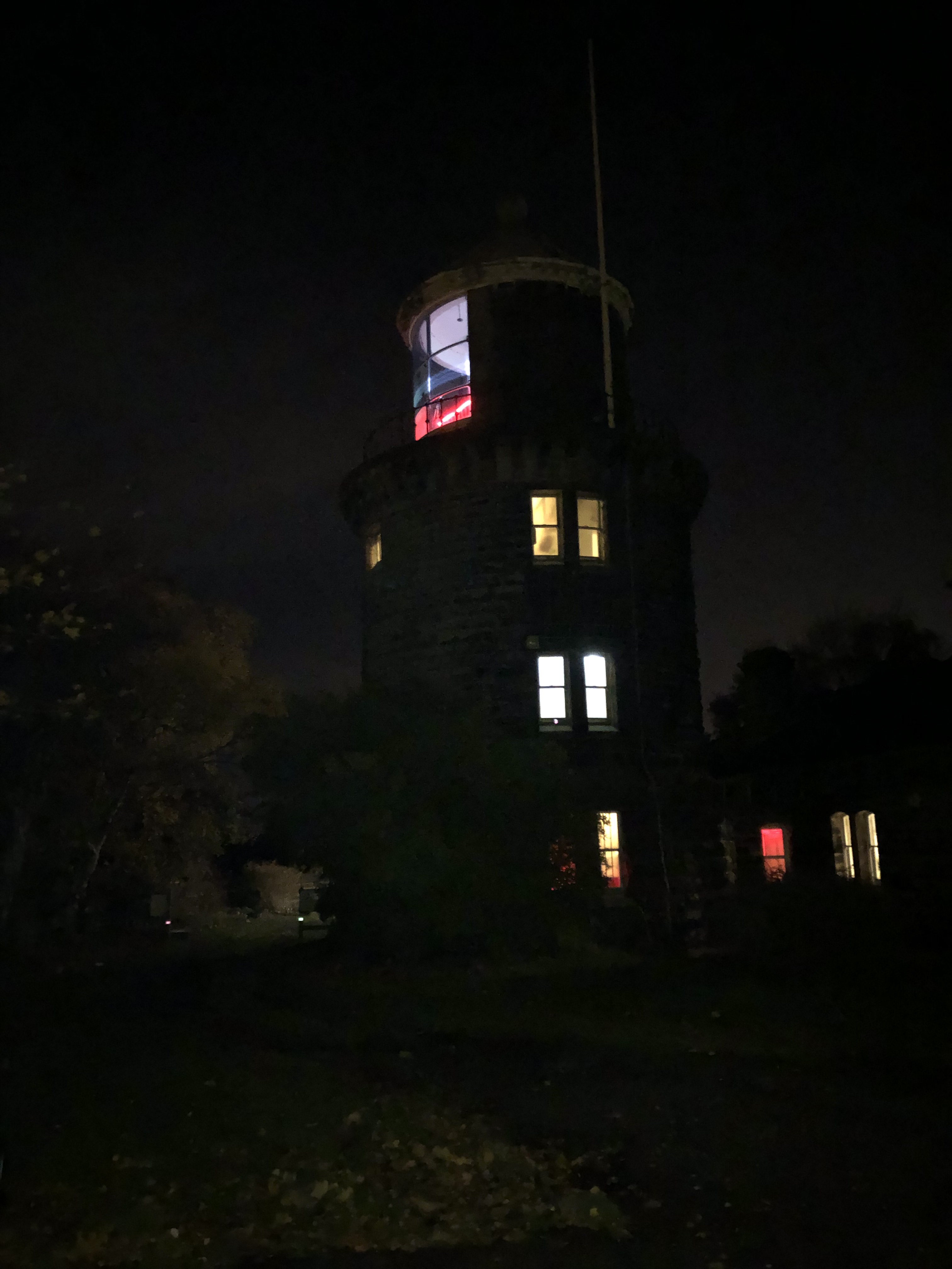Bidston Lighthouse re-lit. Photo by Charlie Warren.